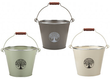 Tree Of Life Bucket Planter with Handle (Assorted)