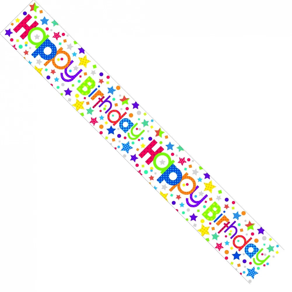 Happy Birthday Balloons Banner 2.6cm