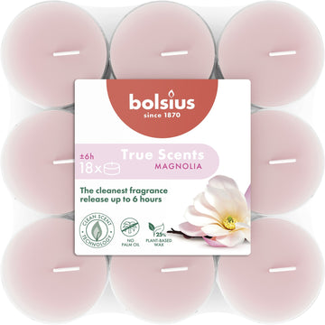 Bolsius True Scents Clear Cup Tealights - Magnolia (18 Pack)