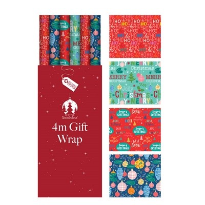 Assorted Contemporary Christmas Wrapping Paper (4m)