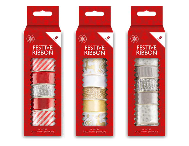 Christmas Ribbon (8 Pack)