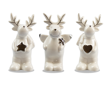 Ceramic Reindeer Ornament (Assorted)