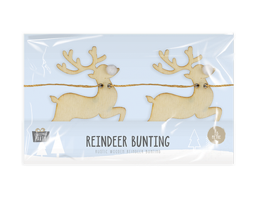 Wooden Reindeer Bunting (1.5m)