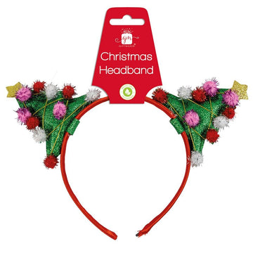 Pom Pom Christmas Tree Headband