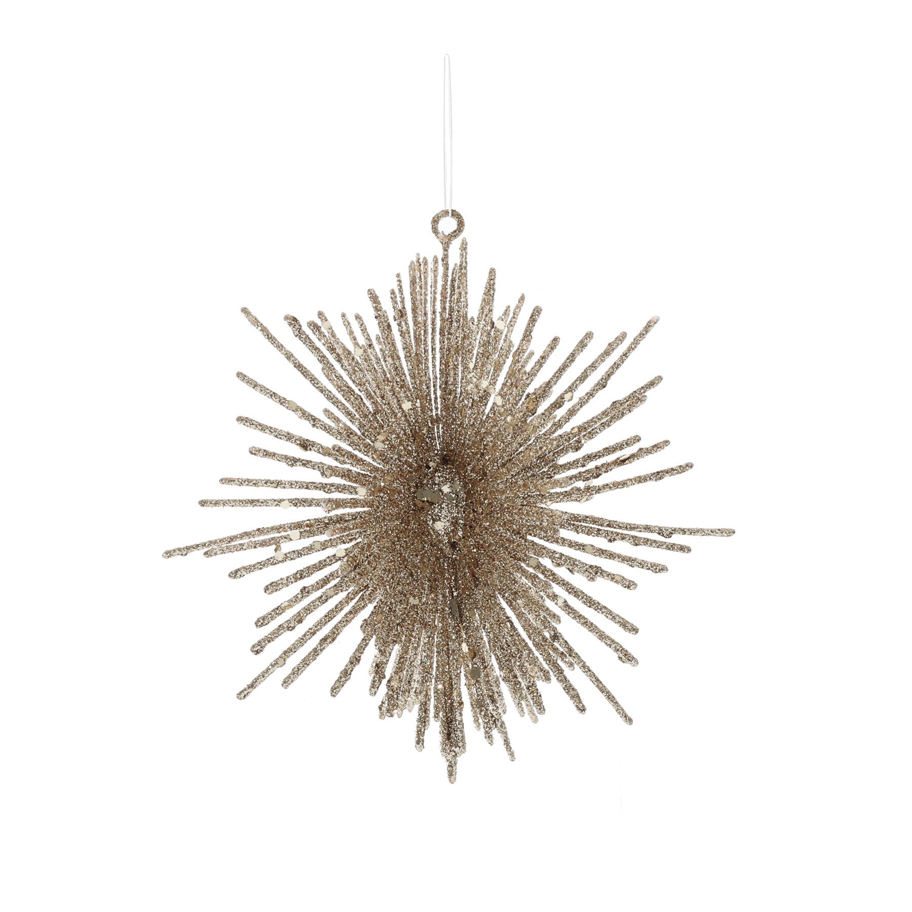 Glitter Firework Hanging Decoration - Gold (15cm)