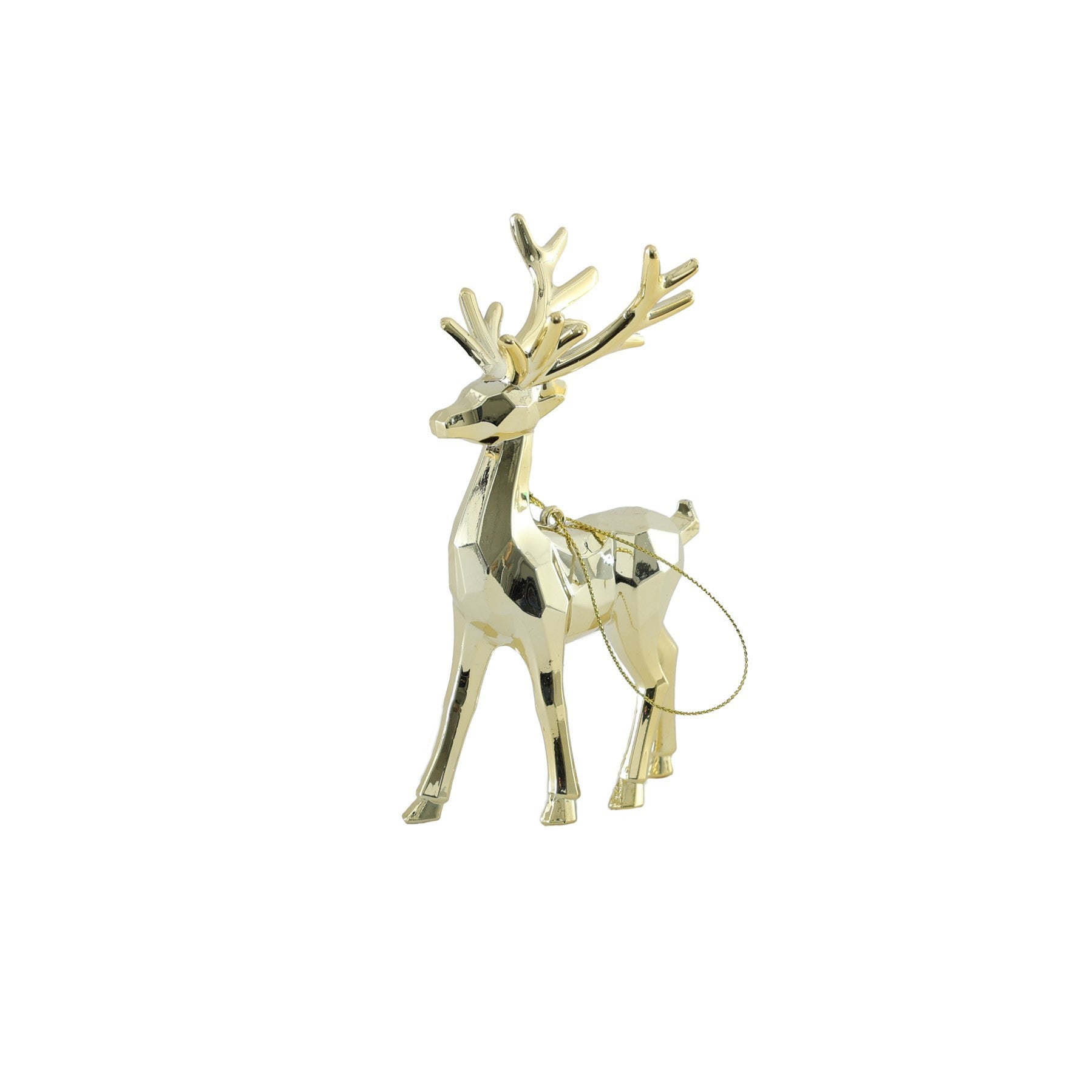 Reindeer Hanging Decoration - Shiny Gold (10cm)