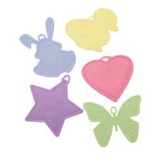 Assorted Shape Balloon Weights (50) in Pastel Colours