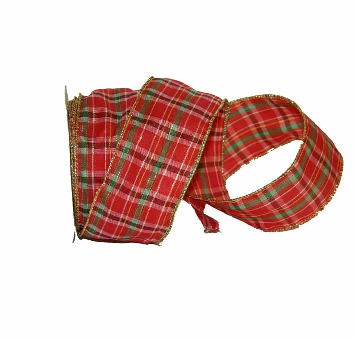 Wired Tartan Ribbon (50mm & 10 yards)