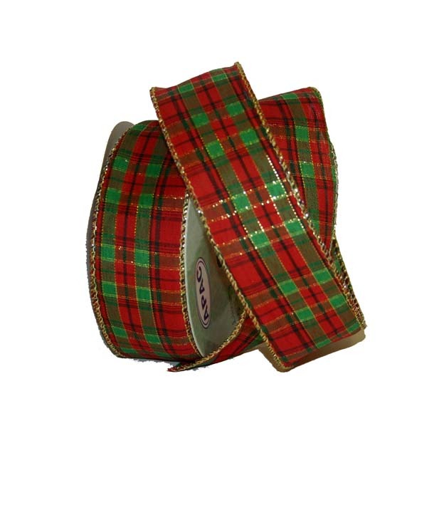 Wired Tartan Ribbons - 10 yards