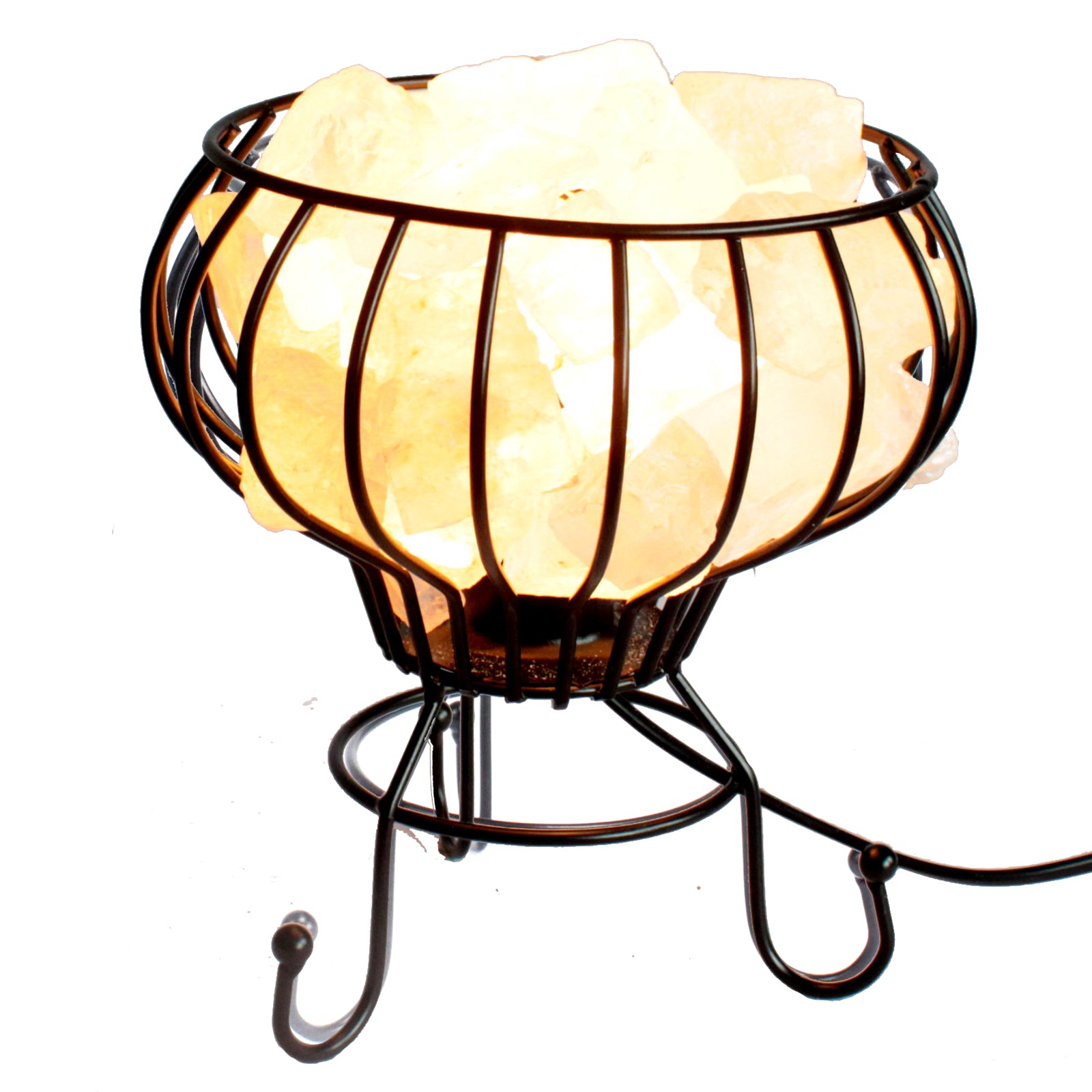 10 Salt Rock Brazier, White Salt Chunks, Cable & Bulb