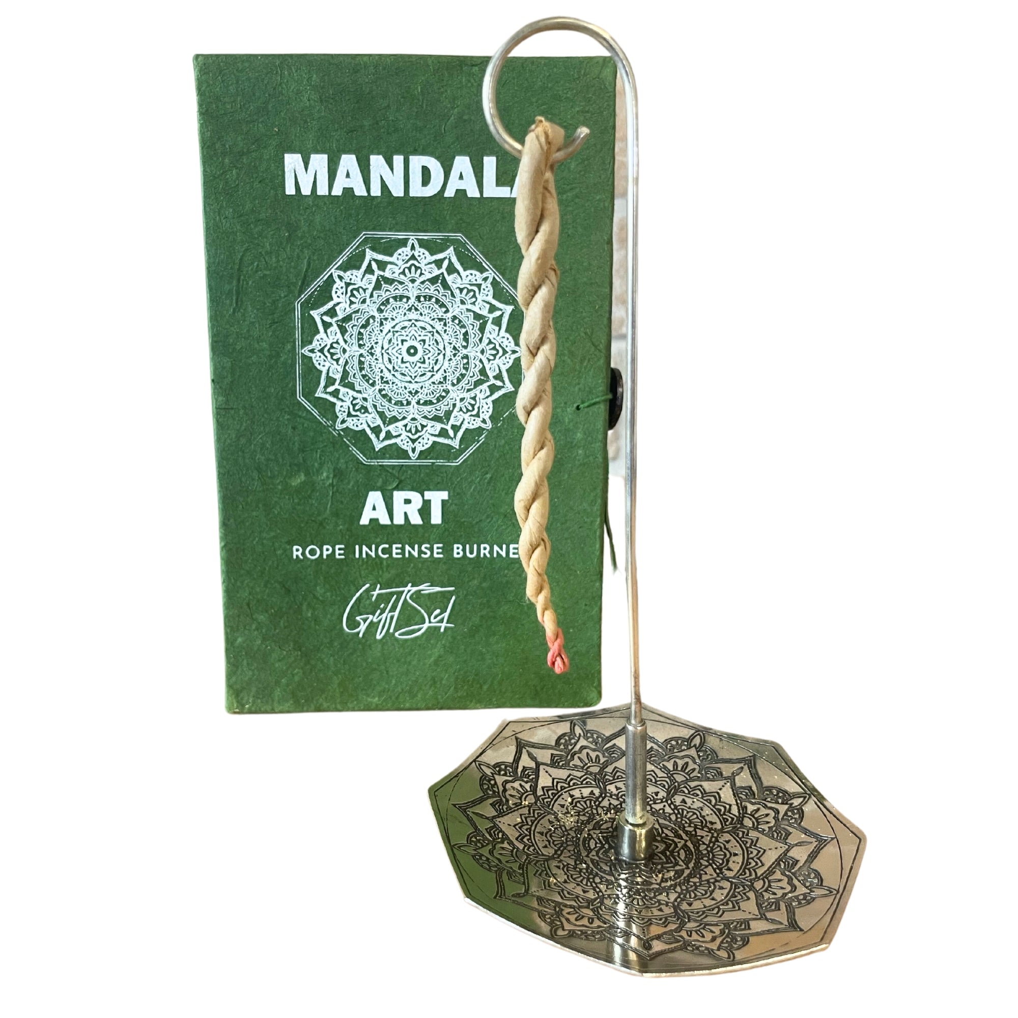 Rope Incense and Silver Plated Holder Set - Mandala F10er