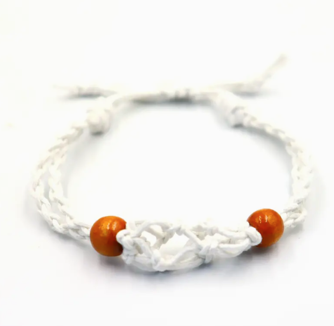 Gemstone Bracelet Cord - White