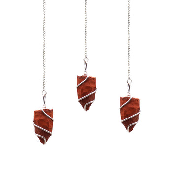 Raw Gemstone Pendulum - Red Jasper