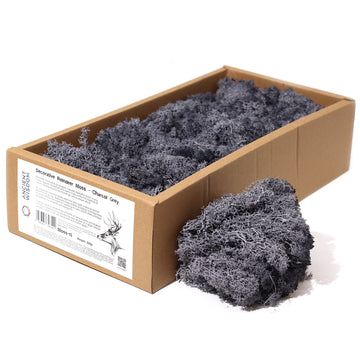 Decoration Reindeer Moss - Charcol Grey - (approx 500gm)