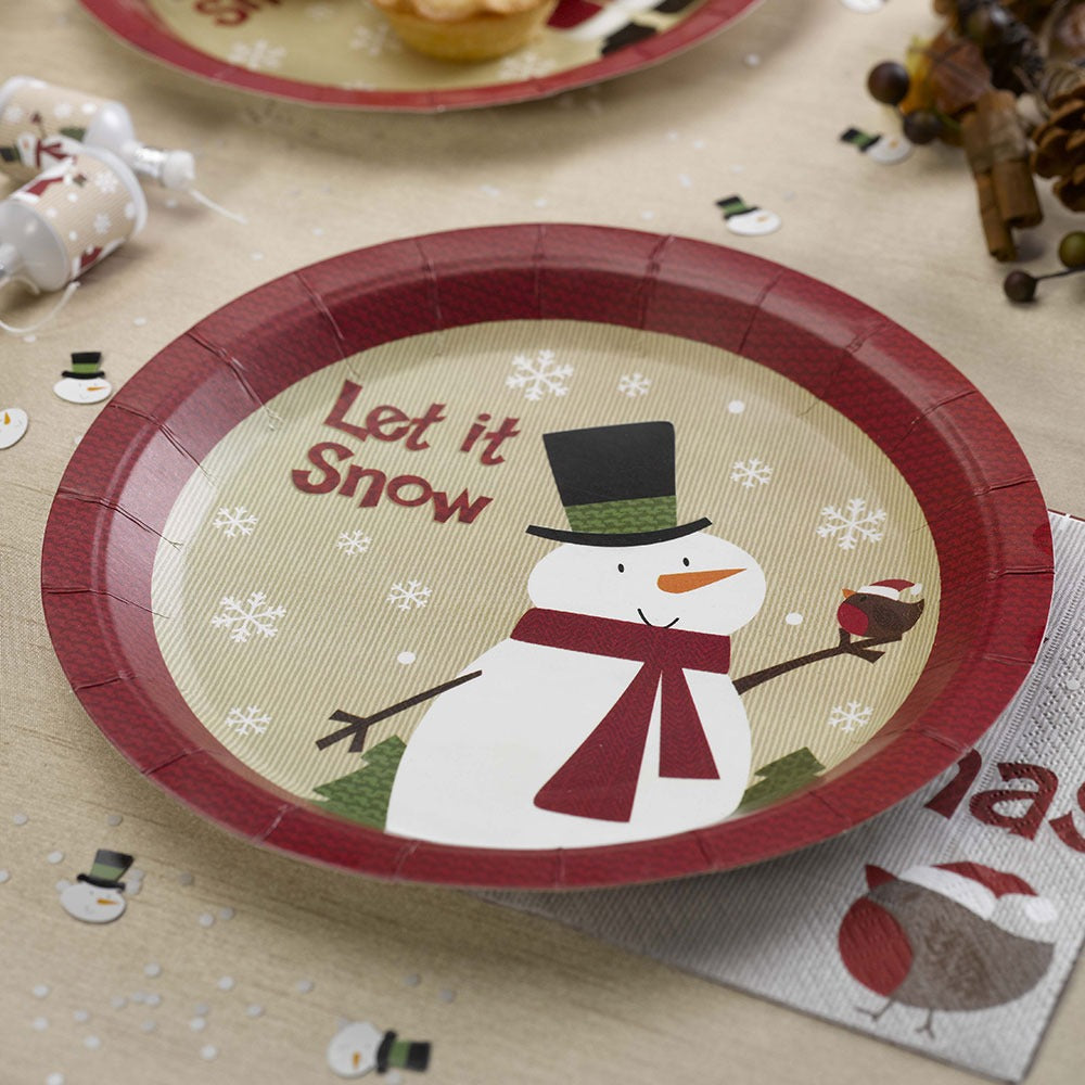 Let it Snow Snowman Plates