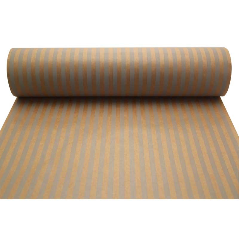 Grey Stripes Kraft Paper