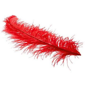 Red Ostrich Feathers x5