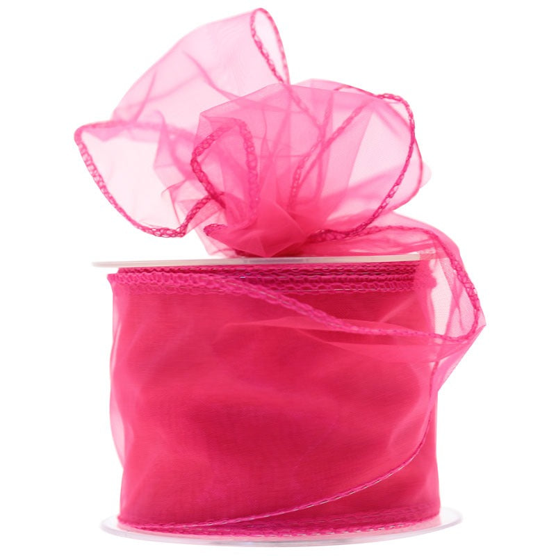 Shocking Pink Chiffon Ribbon (70mm)