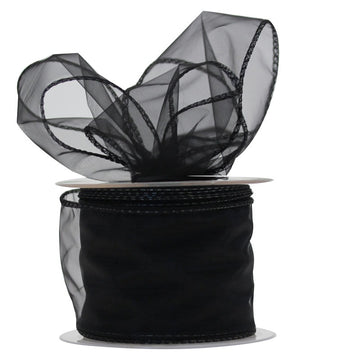 Black Chiffon Ribbon 70mm x 20m