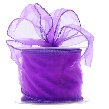 Purple Chiffon Ribbon (70mm)