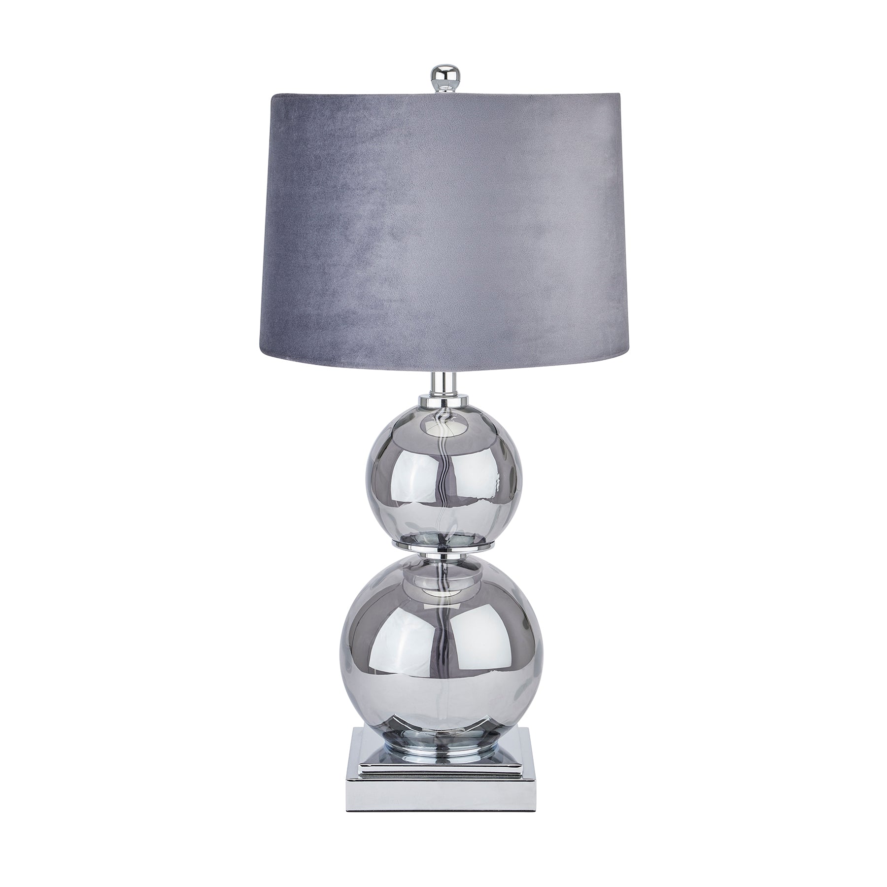 Shamrock Metallic Glass Lamp With Velvet Shade