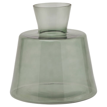 Smoked Sage Glass Ellipse Vase