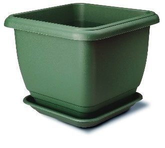 Stewart 40cm Balconniere Square Planter - Green