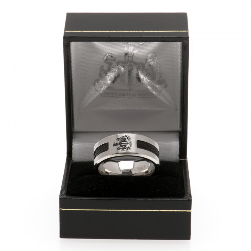 Newcastle United FC Black Inlay Ring Small