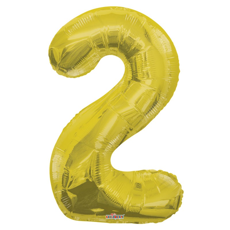 Gold Big Number 2 Balloon (34 inch)