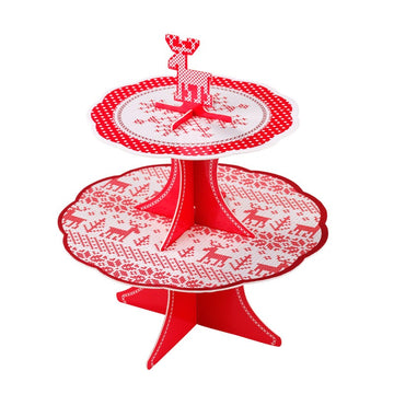 Cross Stitch Christmas Party Cake Stand