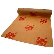 Natural Kraft Paper with Red Hearts