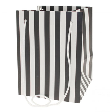 Black Candy Stripe Hand Tied Bag