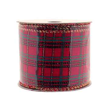 Red Tartan Ribbon  (2.5 Inch X 10m)