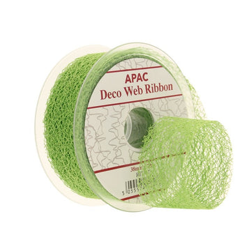 Lime Green Deco Web Ribbon (38mm x 20m)