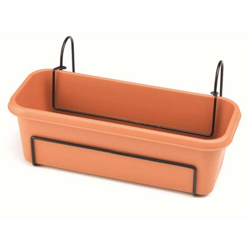 Stewart 60cm Balcony Trough Set - Terracotta