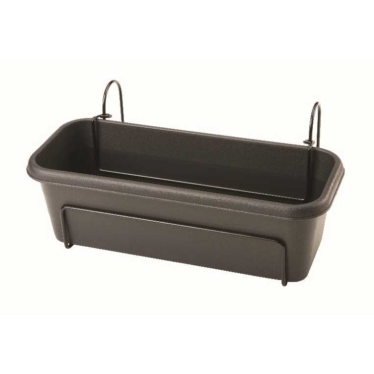 Stewart 60cm Balcony Trough Set - Black