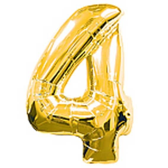 Big Number Balloon - 4 - Gold