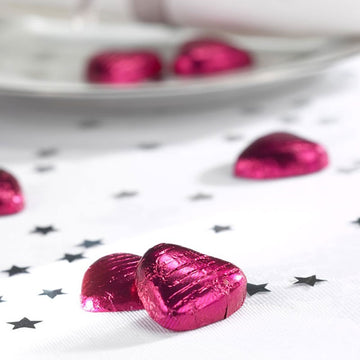 Hot Pink Foil Chocolate Hearts