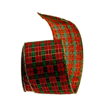 Tartan Wired Edge Ribbon (63mm)