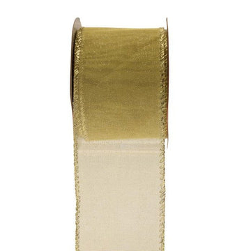 Gold Wired Edge Ribbon (63mm)