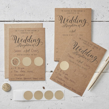 Kraft Scratch The Date Wedding Evening Invitations - Scratch & Reveal