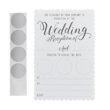 White Scratch The Date Wedding Evening Invitations - Scratch & Reveal