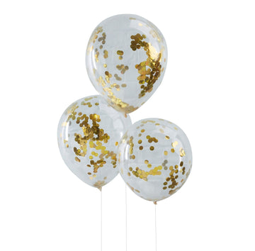 Gold Confetti Filled Balloons