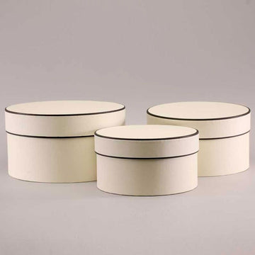 Cream Round Hat Boxes (Set of 3)