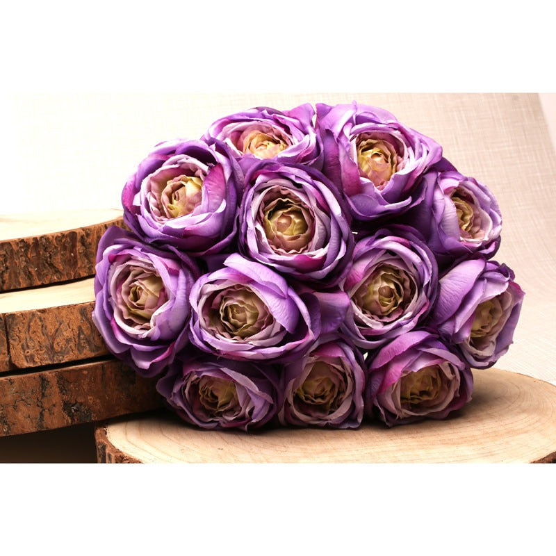 Tea Rose Bunch Purple 40cm