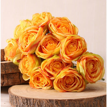 Tea Rose Bunch Yellow and Gold 40cm