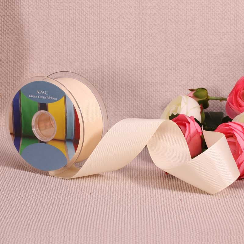 Cream Grosgrain Ribbon (38mm x 20m)