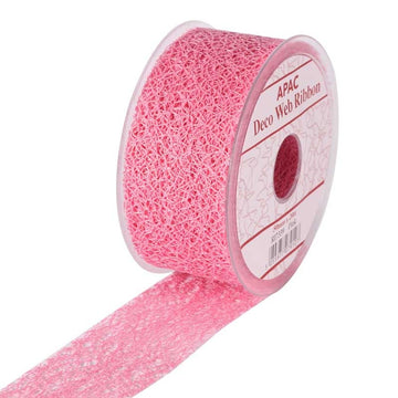 Pink Deco Web Ribbon (50mm x 20m)