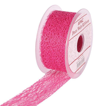 Fuchsia Deco Web Ribbon (50mm x 20m)