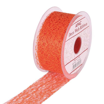 Orange Deco Web Ribbon (50mm x 20m)